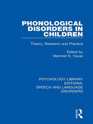 cover image of Phonological Disorders in Children